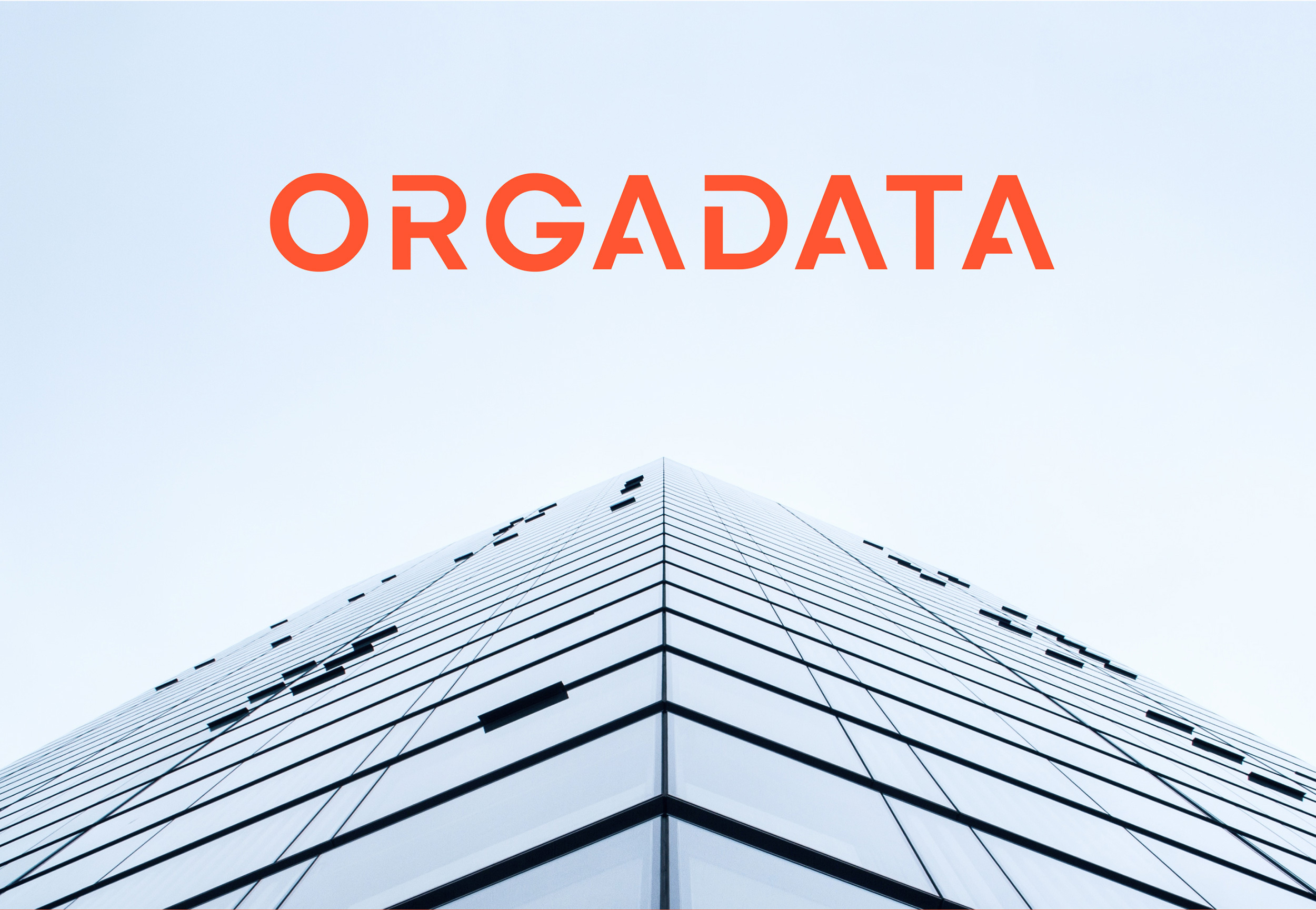 Orgadata Logo mit zum Himmel zulaufendem Gebäude